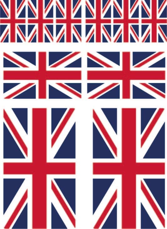 10 Stück Flaggen Aufkleber Großbritannien Union Jack Set Sticker Great Britain UK Autoaufkleber - Offsetdruck Mehrfarbig