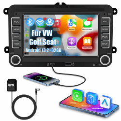 Ledio Bluetooth Autoradio mit Bildschirm für VW Golf 5 6 T5 Polo 6r Caddy Passat Touran Seat, Auto Radio mit Navi WLAN FM/AM Dab Radio, Apple Carplay Android Auto Mirrorlink 2Din 7 Zoll Android 14 GPS Angebot bei HelloDeals