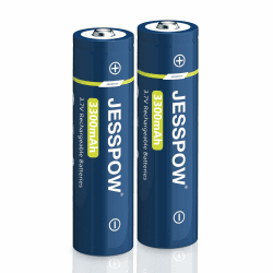 Wiederaufladbare 3.7V Akku 2 Stück, 3300mAh Batterie Lange Lebensdauer, für Taschenlampen, Stirnlampen, Ferngesteuerte Autos (Button-Top, Nicht AA-Akku) Angebot bei HelloDeals