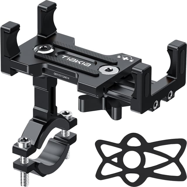 Tiakia Fahrrad Handyhalterung Aluminiumlegierung Motorrad Scooter Fahrrad Universal Handy Halterung Schnellspanner Outdoor Lenker Handy Halter Mit 360° Drehbarer Für 4,5-7,0 Zoll Smartphone Schwarz