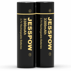 3,7V Wiederaufladbare Akku 2 Stück, Flache Batterien 3,7 Volt für Taschenlampe, Scheinwerfer, Mini-Fans (Flat-Top Akku, Nicht Nicht AA/AAA) Angebot bei HelloDeals