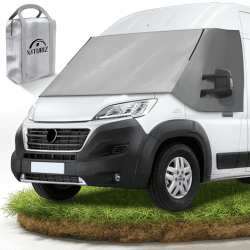 NATURIZ® FIAT Ducato Frontscheibenabdeckung – hochwertige, wetterfeste Thermomatte außen mit effektivem Sonnenschutz für Wohnmobile – passend für Ducato, Jumper, Boxer 2006–2025 (Grau) Angebot bei HelloDeals