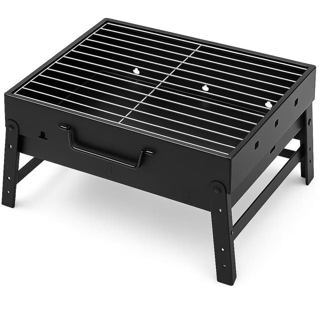 Tragbarer Holzkohlegrill im Kofferformat – Kompakter Grill mit Griff und entnehmbarem Ascheauffangbehälter – Ideal für Garten, Balkon, Camping, Picknick & unterwegs – Perfekt für mobile BBQs Grill Kompakt
