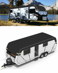 SUPAREE Wohnwagen Abdeckung Dach Wohnwagen Schutzhülle wasserdicht Wohnwagen Abdeckplane Schützt vor Staub, Feuchtigkeit und UV-Strahlung 210D Oxford Gewebe mit Reflektorstreifen (6,5 x 3m) Angebot bei HelloDeals