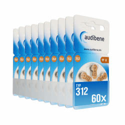 audibene Hörgerätebatterien Typ 312 braun, Batterien für Hörgeräte 60 Stück Vorratspack, Made in Germany, inkl. GRATIS Reinigungstuch, Wireless Approved, quecksilberfrei 60 Typ 312 braun Angebot bei HelloDeals