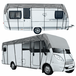Wohnwagen Abdeckung, Wohnwagen schutzhülle, Grauer Premium Vliesstoff, UV, Wasser und staubbeständig, Universal Wohnwagenverdeck (L800 x W300cm(L314 x W118in)) Angebot bei HelloDeals