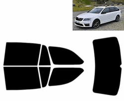 Passgenaue Tönungsfolie für-Skoda Octavia 5-Türen Kombi 2013-2019 Heck/Seitenscheiben (05% Tiefschwarz) Angebot bei HelloDeals