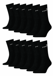 PUMA Unisex Crew Tennissocken Sportsocken Socken für Damen Herren 12 Paar 43-46 200 - black Angebot bei HelloDeals