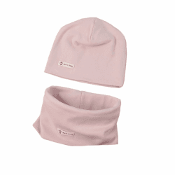 Boomly Baby Strickmütze+ Loop Schal Set Baumwollmütze Weich Kinder Mode Beanie Mütze Nackenwärmer Halsbänder Halstuch Herbst Winter Rosa M Angebot bei HelloDeals