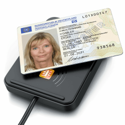CSL - USB Chipkartenleser mit NFC - SmartCard Reader/SIM Kartenlesegerät - kompatibel mit Mac OS X + Windows 11 - für den neuen Personalausweis Gesundheitskarte Bankkarten A: USB C NFC Angebot bei HelloDeals
