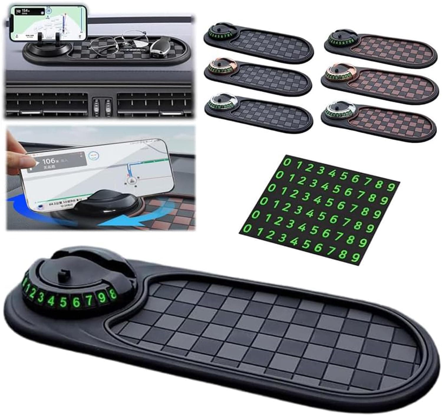 Multifunction Car Anti-Slip Mat Auto Universal Phone Holder, 3 In 1 Auto Anti-Rutsch-Pad, Handyhalterung Auto, Silikon-Matte Telefonpad für Autodekorationen, Brillen, Handys Verwendet (A) Angebot bei HelloDeals