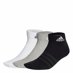 adidas Unisex Thin And Light Ankle Socks 3 Pairs Knöchelsocken 43-45 Medium Grey Heather / White / Black Angebot bei HelloDeals