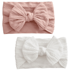 2 Stück Baby Turban Stirnband Baby Mädchen Nylon Stirnbänder Baby Schleife Stirnband Weiche Schleife Kopfbedeckung Elastische Haarbänder für Neugeborene, Kleinkinder (Rosa und Weiß) 2 Stück Baby-Turban-Stirnband Angebot bei HelloDeals
