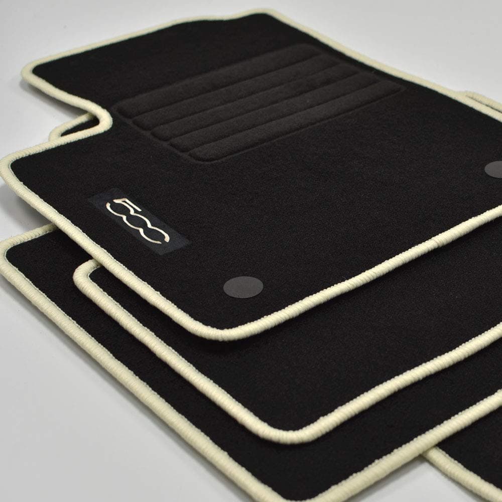 Velours Edition Fußmatten geeignet für FIAT 500 und 500 C Cabrio ab Bj. 2013 Crema Angebot bei HelloDeals