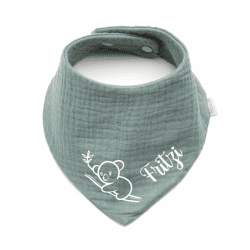 Personalisiertes Dreieckshalstuch aus Baumwolle/Musselin | Koala mit Namen | Halstuch für Jungen, Mädchen | Viele Farben Angebot bei HelloDeals
