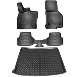 ELMASLINE 3D Gummimatten & Kofferraumwanne Set für VW Passat B8 Variant ab 2014 | Hoher Rand | Zubehör Fußmatten Kofferraum Variant Baujahr 2014-2023 Angebot bei HelloDeals