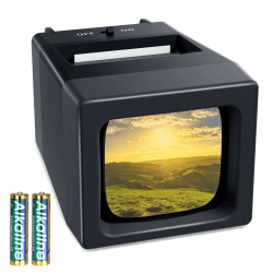 35-mm-Dia-Projektor und Dia-Betrachter, 2-fache Vergrößerung mit LED-Beleuchtung für alte Dias und 35-mm-Filmnegative (inklusive 2 AA-Batterien) Angebot bei HelloDeals