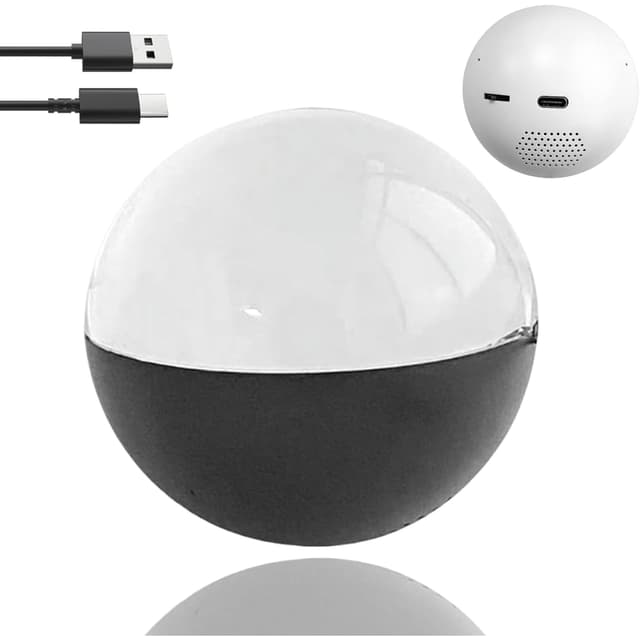 70mm Kristallkugel Videoplayer, Kristallkugel Digitalanzeige, Individuelle Leuchtkugel, Personalisierte digitale Erinnerungsanzeige - Hochladbare Videos und Fotos, Individuelles Geschenk(Black) Schwarz