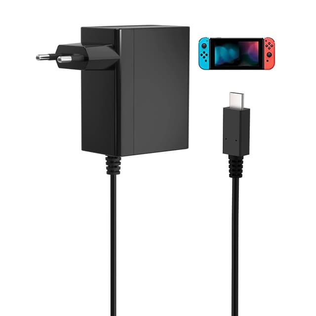Newding Netzteil für Switch Lite, 15V 2.6A AC Adapter Ladegerät für Docking Station, USB C Stromkabel Unterstützt TV-Modus, Kompatibel mit Switch OLED und Pro Controller