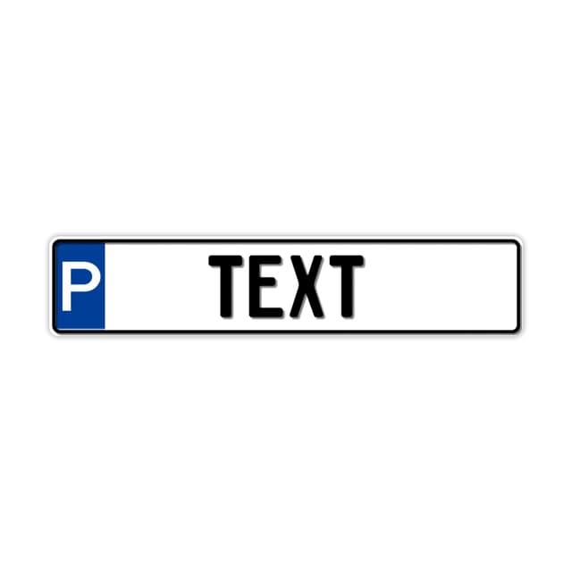 Funschilder.de - Parkplatzschild, Kfz-Kennzeichen, Parkplatz Kennzeichen aus Aluminium, individuell mit Wunschtext und Logo gestaltbar, 520 x 110 mm
