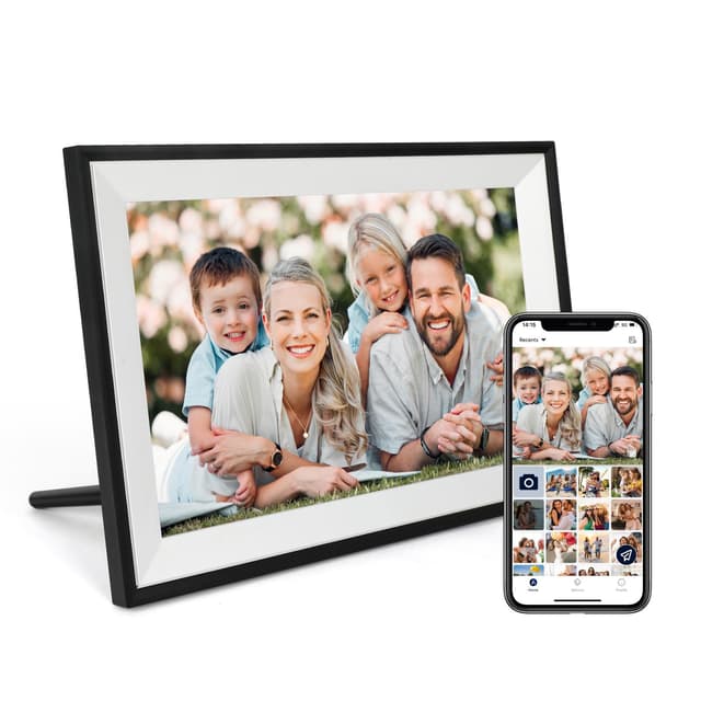 Digitaler Bilderrahmen 10.1 Zoll WLAN Digitale Bilderrahmen IPS HD Touchscreen Smart Cloud Fotorahmen, Auto-Rotate, einfache Einrichtung zum Teilen von Fotos oder Videos aus der Ferne über die AiMOR 10.1inch