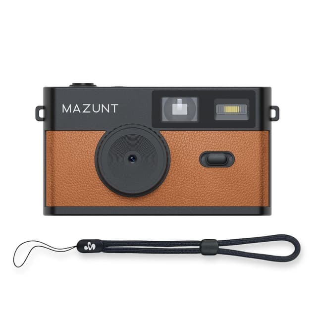 MAZUNT Retro Digital-Kamera, 12 MP, bildschirmfreie Vintage-Kamera mit 4 Filtern, Einwegkamera-Ersatz, inkl. 8 GB SD-Karte für tausende Fotos, braun Dunkelbraun