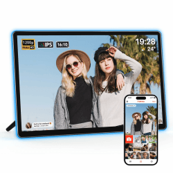 ApoloSign Digitaler Bilderrahmen mit Neonlicht – 14-Zoll-2K-FHD-Display, AI-Farbwechsel-LED-Streifen, digitaler Fotorahmen, Frameo-App, Bester digitaler Rahmen zum Verschenken 14 inch Angebot bei HelloDeals