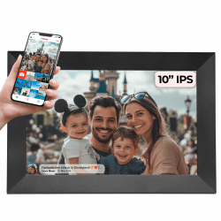 Digitaler Bilderrahmen 10,1 Zoll mit WLAN – Frameo Digital Photo Frame mit Touchscreen & 16 GB Speicher – Elektrischer Fotorahmen mit App-Steuerung, USB & SD, Bilderrahmen Digital & Schwarz 10.1 Zoll Schwarz Angebot bei HelloDeals