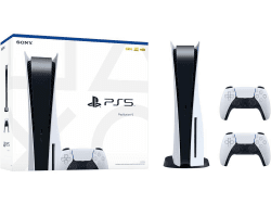 Playstation Sony PlayStation PS5 Konsole Standardkonsole (mit Laufwerk) inkl. 2x Dualsense-Controller Kompatibel mit PS5 Angebot bei HelloDeals