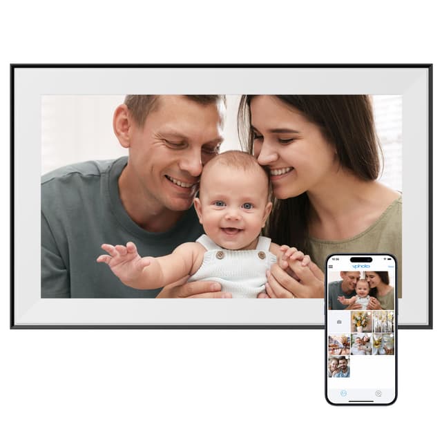 Dragon Touch Frameo 15.6'' Digitaler Bilderrahmen – 1920 * 1080 FHD IPS Touchscreen WiFi Elektronischer Bilderrahmenmit 32GB Speicher, Auto-Rotate, Sofortiges Teilen von Fotos/Videos Schwarz 15.6 Zoll