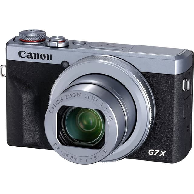 Canon PowerShot G7 X Mark III Digitalkamera (20,1 MP, 4,2-fach optischer Zoom, 7,5cm (3 Zoll) LCD-Touchscreen klappbar, DIGIC 8, 4K, Full-HD, WLAN, Bluetooth, Blendenautomatik; Zeitautomatik), silber silber Single