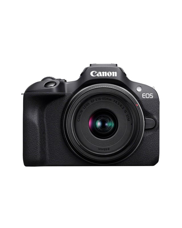 Canon EOS R100 mit RF-S 18–45mm – 24,1MP APS-C Systemkamera – Dual Pixel AF, 4K-Video, 6,5B/s, Augen- & Gesichtserkennung, WLAN & Bluetooth - Perfekt, um kostbare Erinnerungen festzuhalten EOS R100 Mirrorless Camera + RF-S 18-45 mm