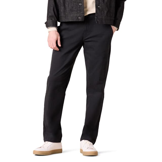 Amazon Essentials Herren Legere Stretch-Chinohose mit gerader Passform 32W / 32L Schwarz