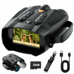 Nachtsichtgerät Jagd Militär 4K: Fernglas Nachtsichtgeräte für Camping - Infrarot Kamera 10X Digitalzoom - Elektronische Geschenke für Ehemänner/Väter/Männer - Wiederaufladbare Fernglas mit Nachtsicht Angebot bei HelloDeals