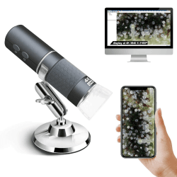 Ninyoon 4K WiFi Mikroskop für iPhone Android, 50 bis 1000X USB Digital Mikroskop Wireless Super HD Endoskopkamera Kompatibel mit Allen Handys iPad Android Tablet Windows Mac Grau Angebot bei HelloDeals