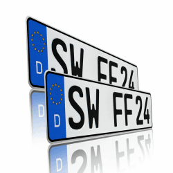 Finest Folia Kfz Kennzeichen | DIN Zertifiziert | 520x110mm | Für Auto Fahrradträger Anhänger | offizielle Nummernschilder | Wunsch Prägung Angebot bei HelloDeals