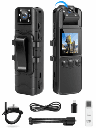 SPIKECAM Body Cam mit Audio & Video, Bodycam Körperkamera Mini, 64GB, Nachtsicht, SOS, tragbare Body Camera für Sicherheit, Outdoor & Beruf Angebot bei HelloDeals