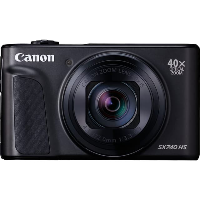 Canon SX740 HS PowerShot Digitalkamera Schwarz - Praktische Kompaktkamera mit 4K Auflösung und hybridem Autofokus - Canon Powershot Kamera mit 40x optischem Zoom - Auto-Transfer per WLAN und Bluetooth Schwarz Nur Kamera