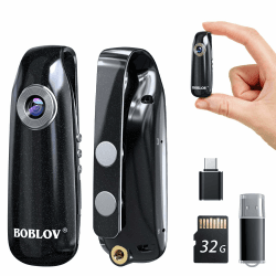 BOBLOV 007 Mini Kamera, 1080P Full HD Bodycam, Körperkamera, Camcorder für Polizei/Motorrad/Fahrrad/Sport (007, mit 32 GB TF-Karte) 32GB Angebot bei HelloDeals