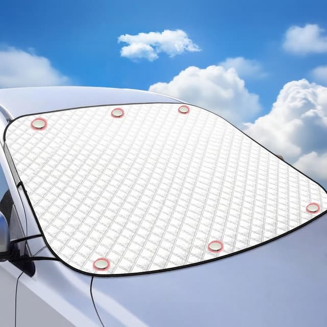 Frontscheibenabdeckung Auto, Ultra-Dick Auto Windschutzscheiben Abdeckung mit 6 Magnet, Autoscheibenabdeckung Faltbar, Winter Winschutzscheiben für Sonne, UV, Staub, Schnee, EIS(193 * 126cm)