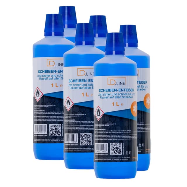 SmallParts Dederichs Scheibenenteiser Nachfüllflasche 6 Liter, sekundenschnelles enteisen von Scheiben einfach ohne kratzen,klare Sache & klare Sicht,6-teiliges Set