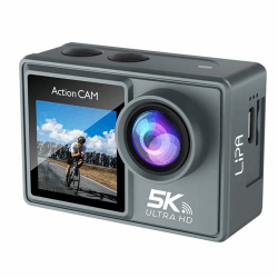 Lipa AT-M40R 5K Action Kamera IPS Wifi - Action Kamera wasserdicht - IMX Sensor - 21 Zubehör- 5K Auflösung - Dual Screen - Mic Anschluss USB - SD bis zu 256 GB - Fernbedienung -4K 60 FPS - EIS Angebot bei HelloDeals
