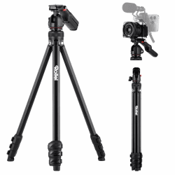 Rollei Compact Creator Stativ Kamera, 152cm Reisestativ aus Aluminium Leicht & Platzsparend Fotostativ mit Integrierte Handy-Halterung & Fernauslöser für DSLR & Handy, Kamera-Stativ-Reisestativ-Tripod 152cm+2,5kg/Compact Creator Angebot bei HelloDeals