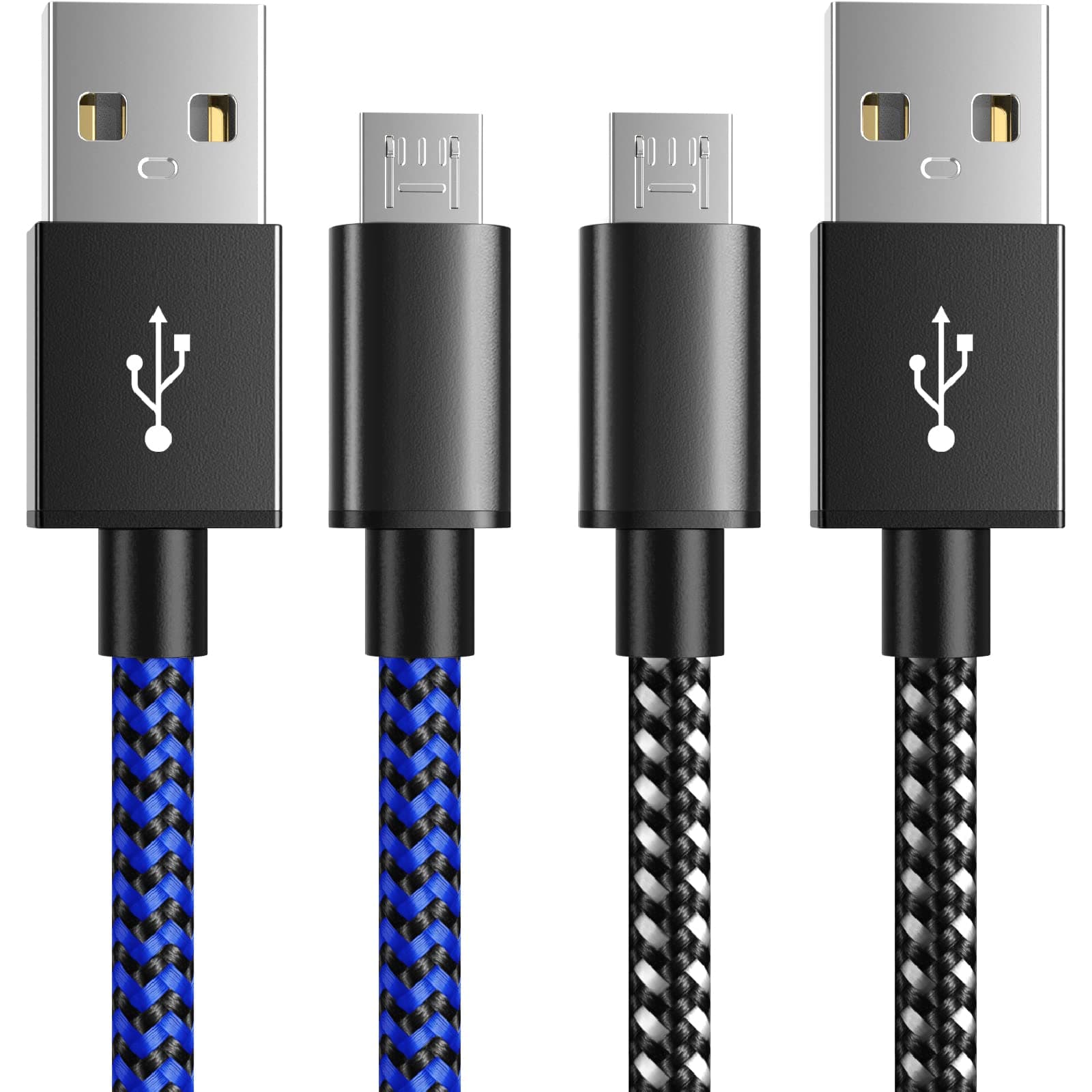 6amLifestyle PS4 Ladekabel Nylon[3M 2 Pack] PS4 Controllerkabel, PS4 Kabel Micro USB Kabel, USB-Kabel für Sony Playstation 4, PS4 Slim/Pro, Xbox One, Schwarz-Blau