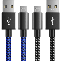 6amLifestyle PS4 Ladekabel Nylon[3M 2 Pack] PS4 Controllerkabel, PS4 Kabel Micro USB Kabel, USB-Kabel für Sony Playstation 4, PS4 Slim/Pro, Xbox One, Schwarz-Blau Angebot bei HelloDeals