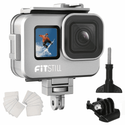 FitStill 80M/263FT wasserdichtes Gehäuse aus Aluminiumlegierung für Go Pro Hero13 /Hero12 /Hero11 /Hero10 /Hero9 Black, für Go Pro Hero 13/12/11/10/9 Black Action-Kamera-Zubehör Hero13/12/11/10/9 Aluminum alloy shell Angebot bei HelloDeals