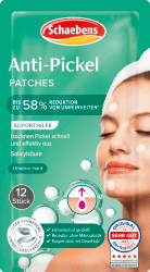 Schaebens Reine Haut Anti-Pickel Patches die Soforthilfe gegen Pickel mit Salicylsäure für unreine Haut transparent 12 stück (1er Pack) Angebot bei HelloDeals