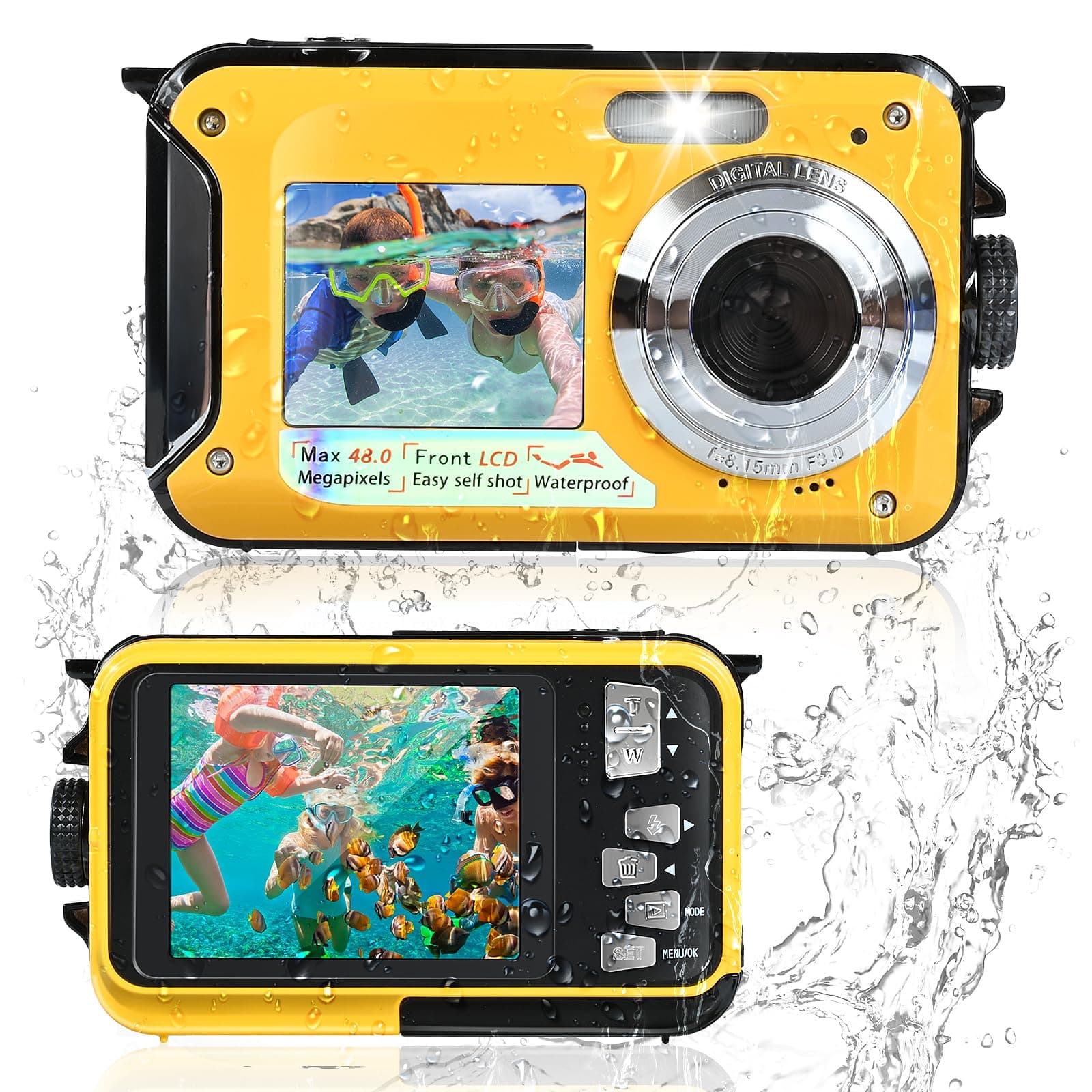 Unterwasserkamera, Comius Sharp Unterwasserkamera Schnorcheln, 10FT 30MP Foto FHD Video Digitalkamera Wasserdicht mit 32G Speicherkarte für Selbstauslöser Unterwasser, Tauchen, Surfen, Schwimmen
