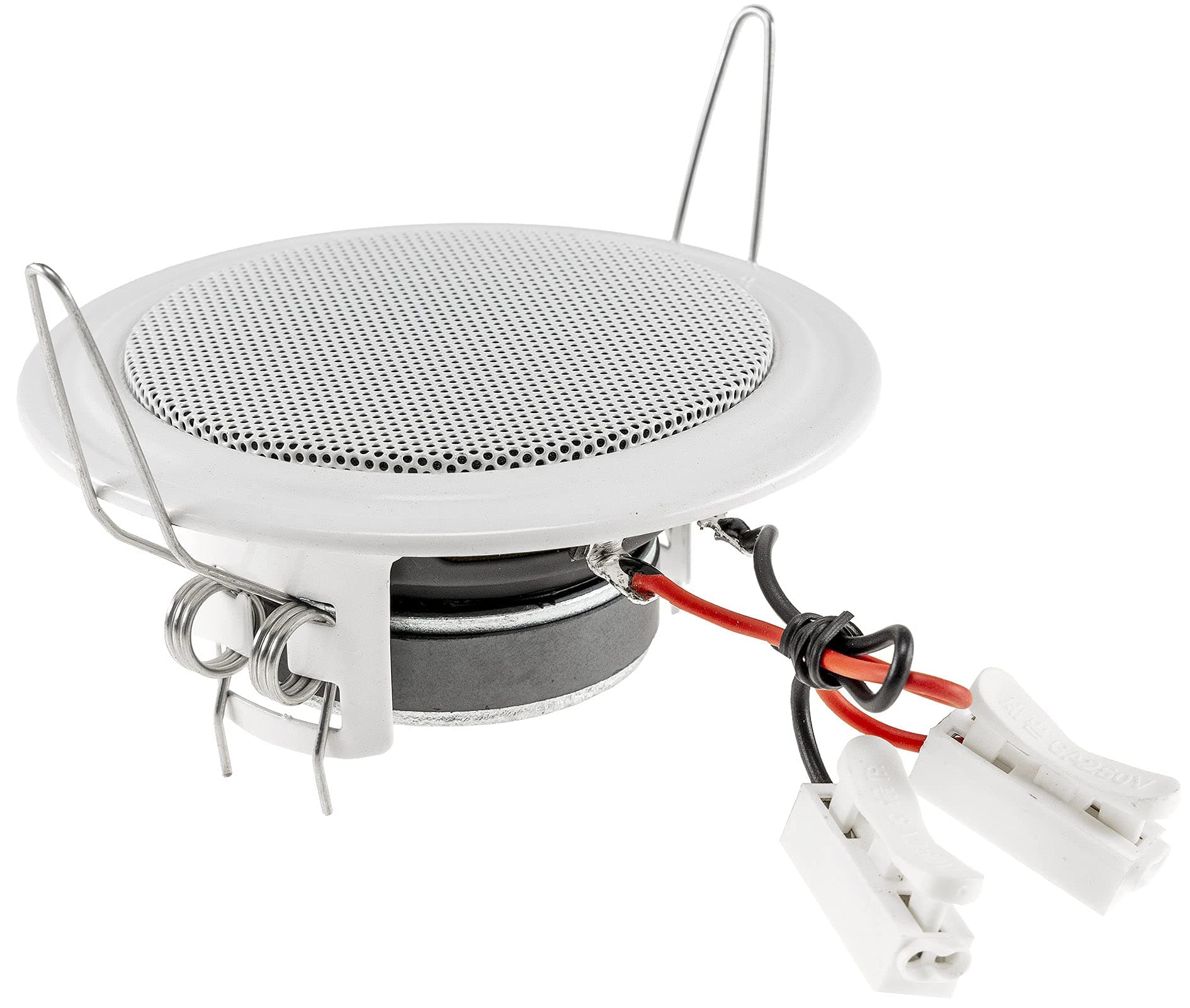 ChiliTec Einbaulautsprecher Deckenlautsprecher 45W flach Einbau Decke Wand Rund 106mm Lautsprecher für Büro Küche Wohnzimmer Heimkino Weiß 10cm