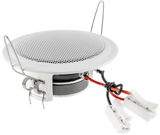 ChiliTec Einbaulautsprecher Deckenlautsprecher 45W flach Einbau Decke Wand Rund 106mm Lautsprecher für Büro Küche Wohnzimmer Heimkino Weiß 10cm